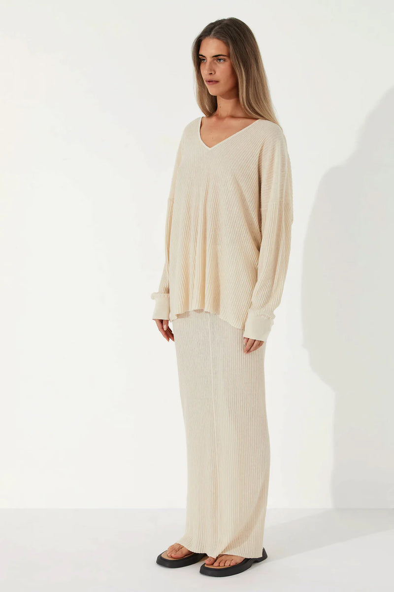 STONE ORGANIC LINEN BLEND KNIT TOP - ZULU + ZEPHYR