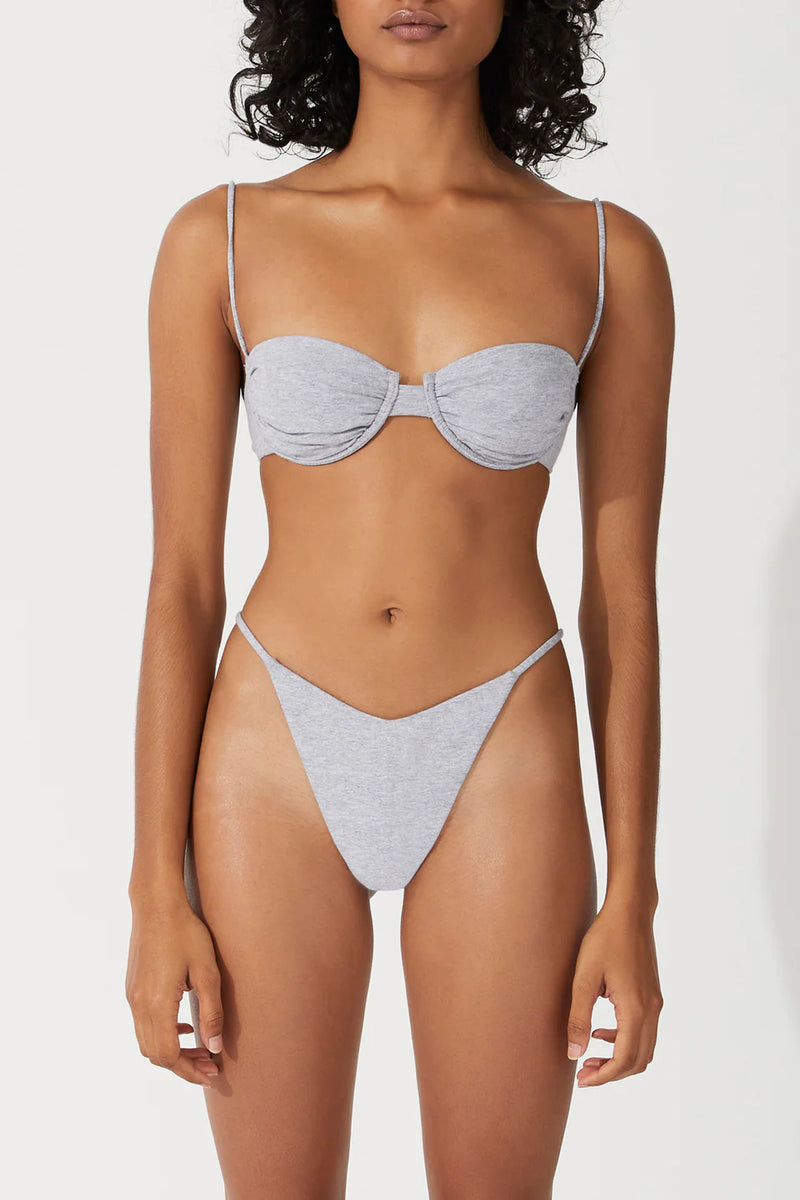 GREY MARLE CURVE THONG BRIEF - ZULU + ZEPHYR