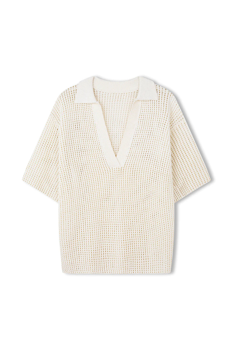 MILK COTTON CROCHET SHIRT - ZULU + ZEPHYR