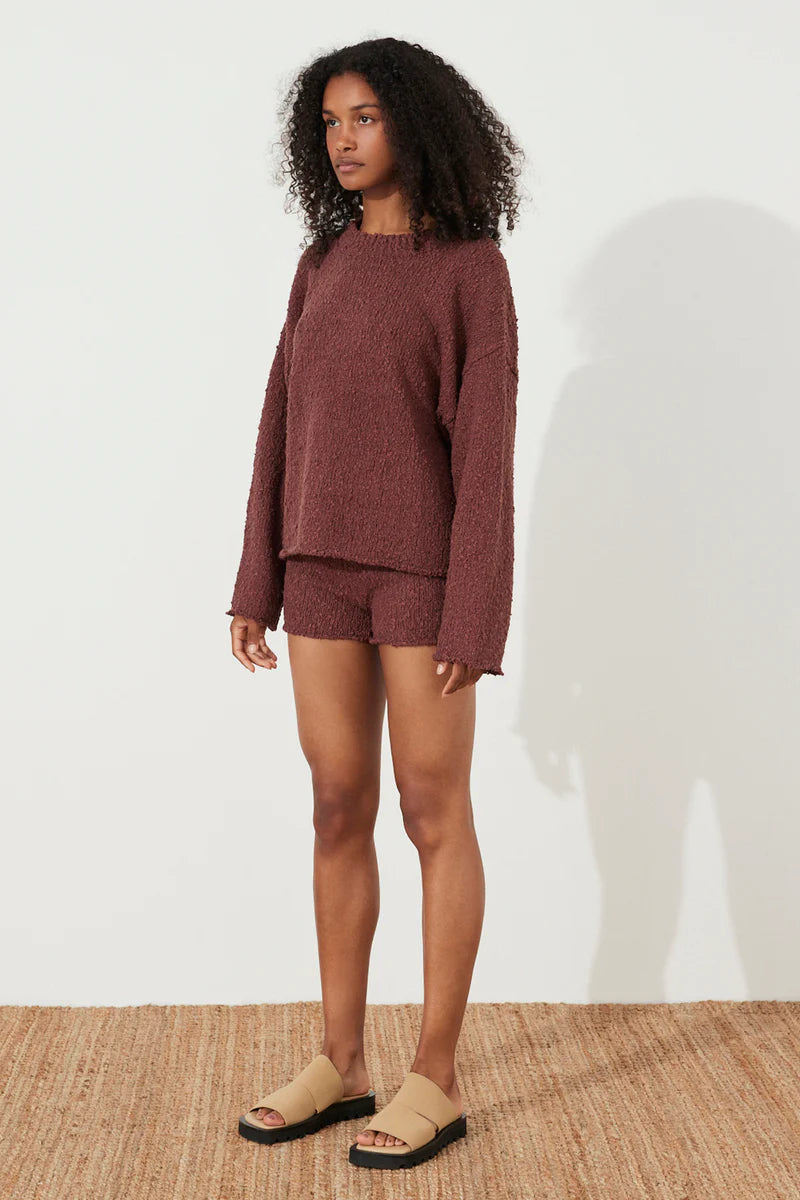 PLUM BOUCLE KNIT SHORT - ZULU + ZEPHYR