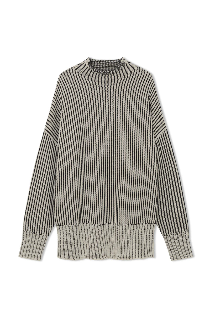 BLACK STRIPE CHUNKY KNIT JUMPER - ZULU + ZEPHYR