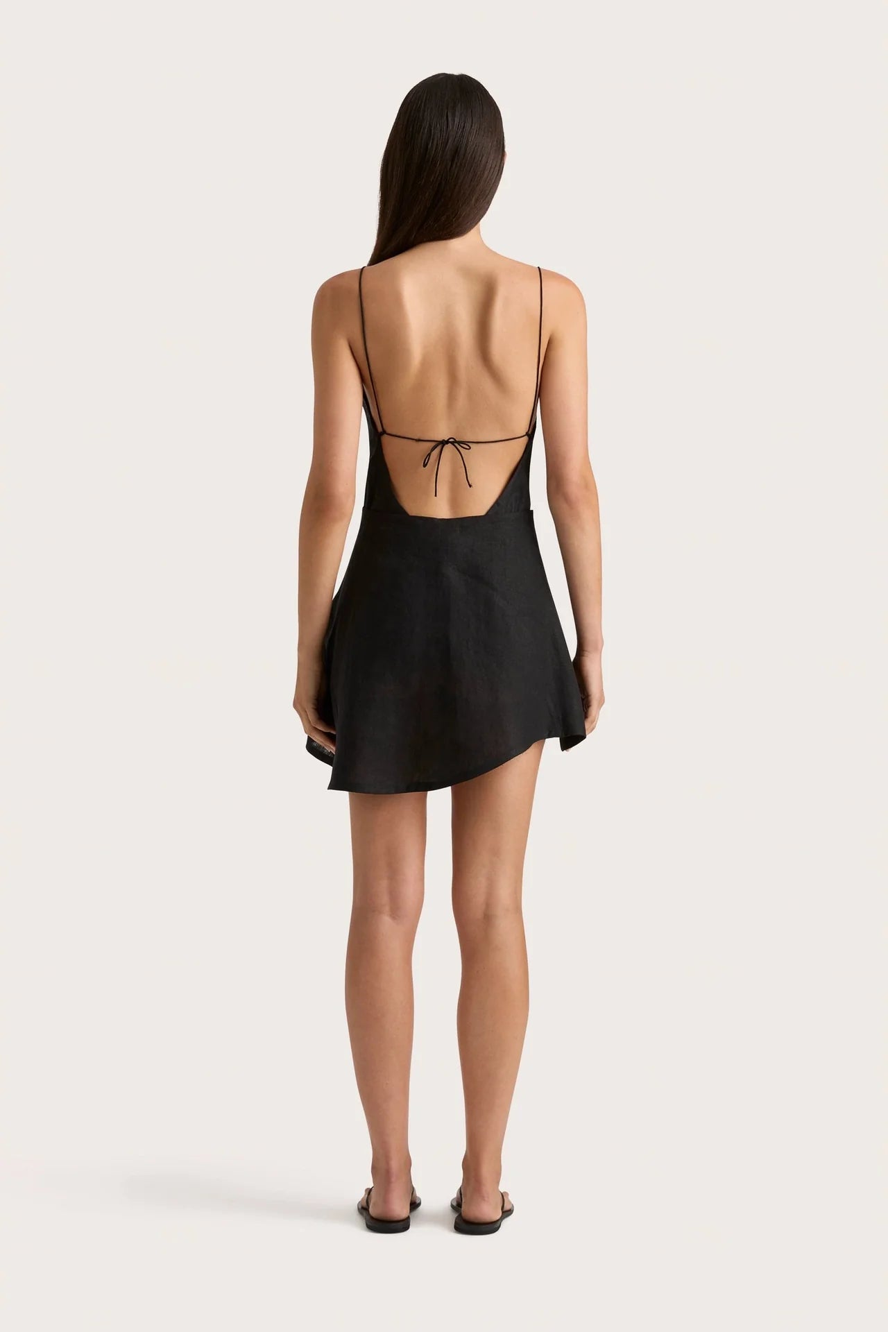 ANTIBES ASYMMETRICAL MINI SKIRT BLACK