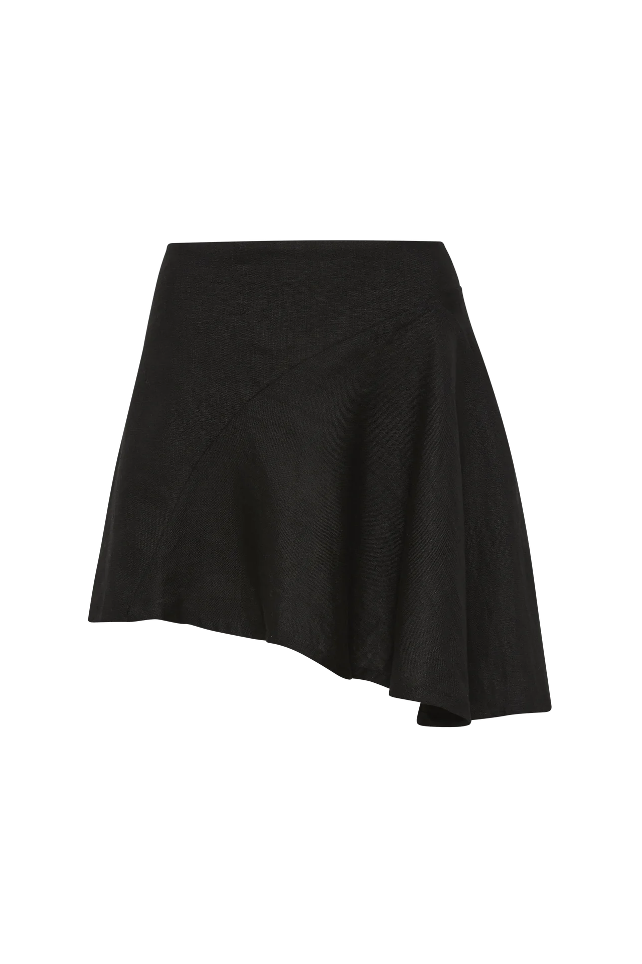 ANTIBES ASYMMETRICAL MINI SKIRT BLACK