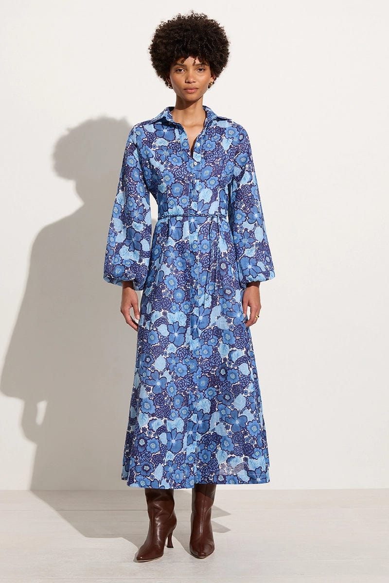 LOS CINCO MAXI DRESS LA MIRA FLORAL BLUE - FAITHFULL THE BRAND