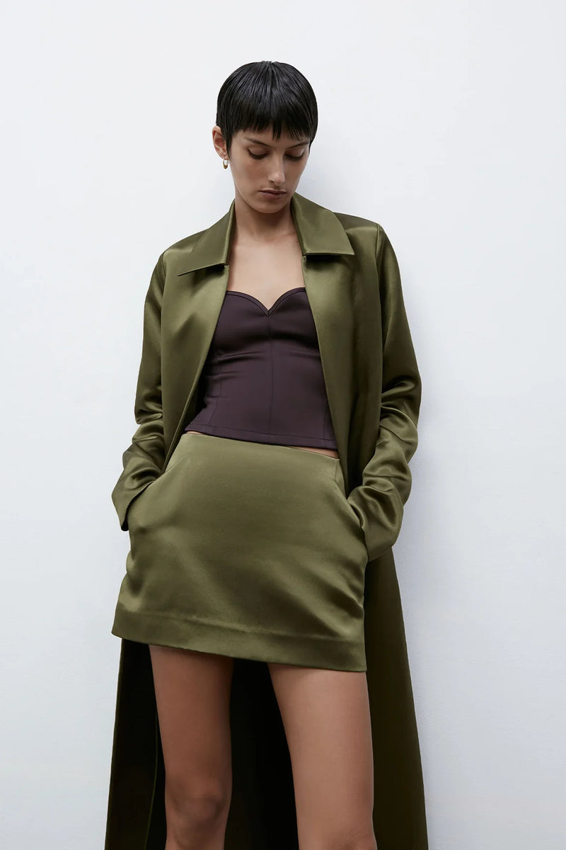 CASS MINI SKIRT OLIVE - PARIS GEORGIA