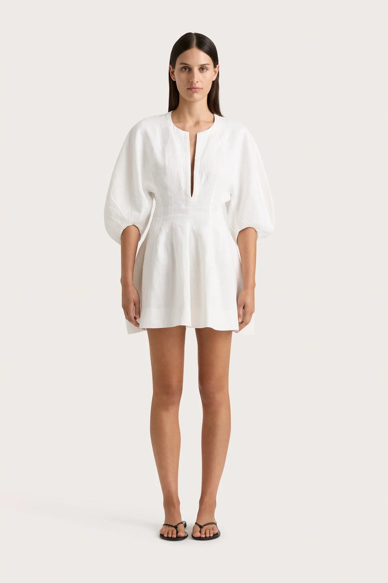 SOLEIL MINI DRESS WHITE - FAITHFULL THE BRAND