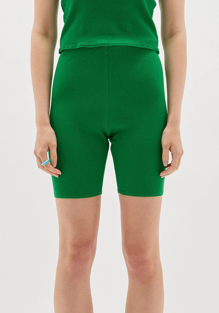 SLIM RIB BIKE SHORT EMERALD - BASSIKE