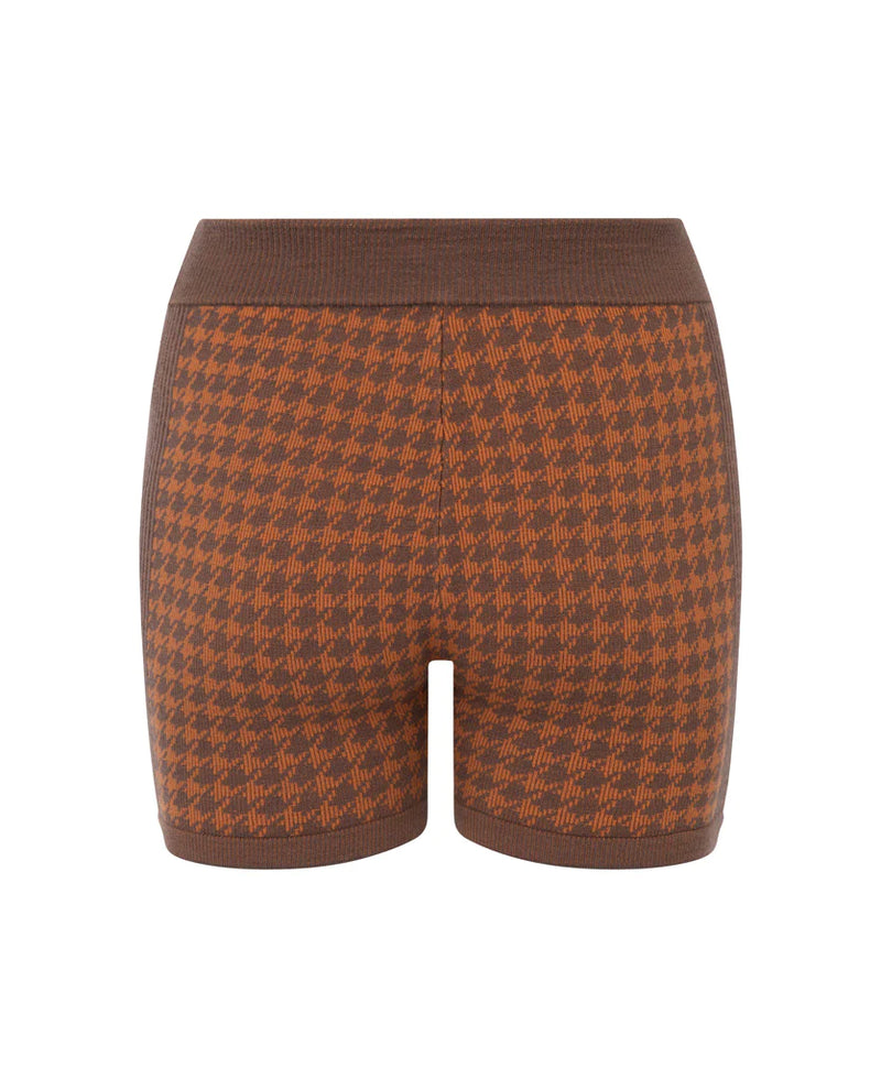 CHECKED OUT KNIT SHORT CACAO/BRONZE - NAGNATA