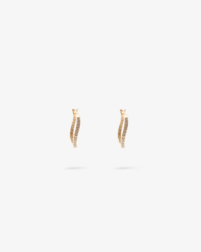 JUANT PAVED HOOPS GOLD - FLASH JEWELLERY