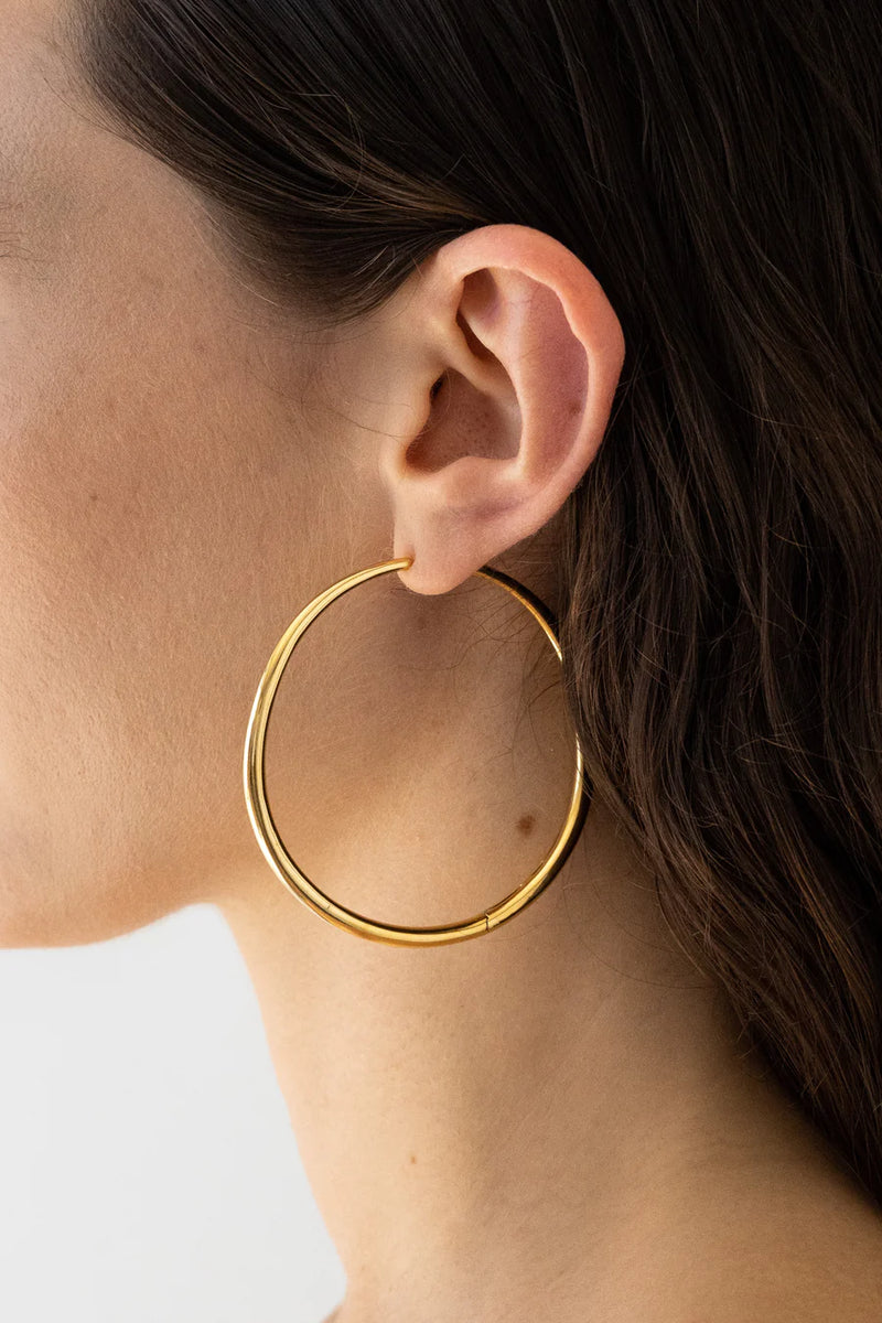 MOMENTO XL HOOPS GOLD - NINA GORDON