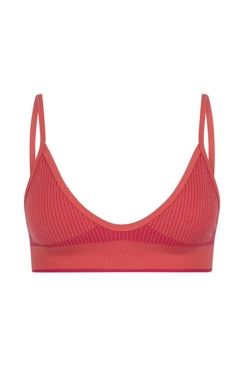 TRI RIB BRALET NEON PINK / HOT PINK - NAGNATA