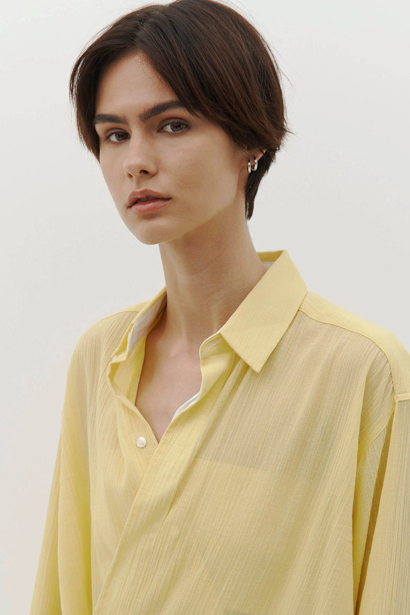 RELAXED GAUZE COTTON SHIRT ZEST - BASSIKE