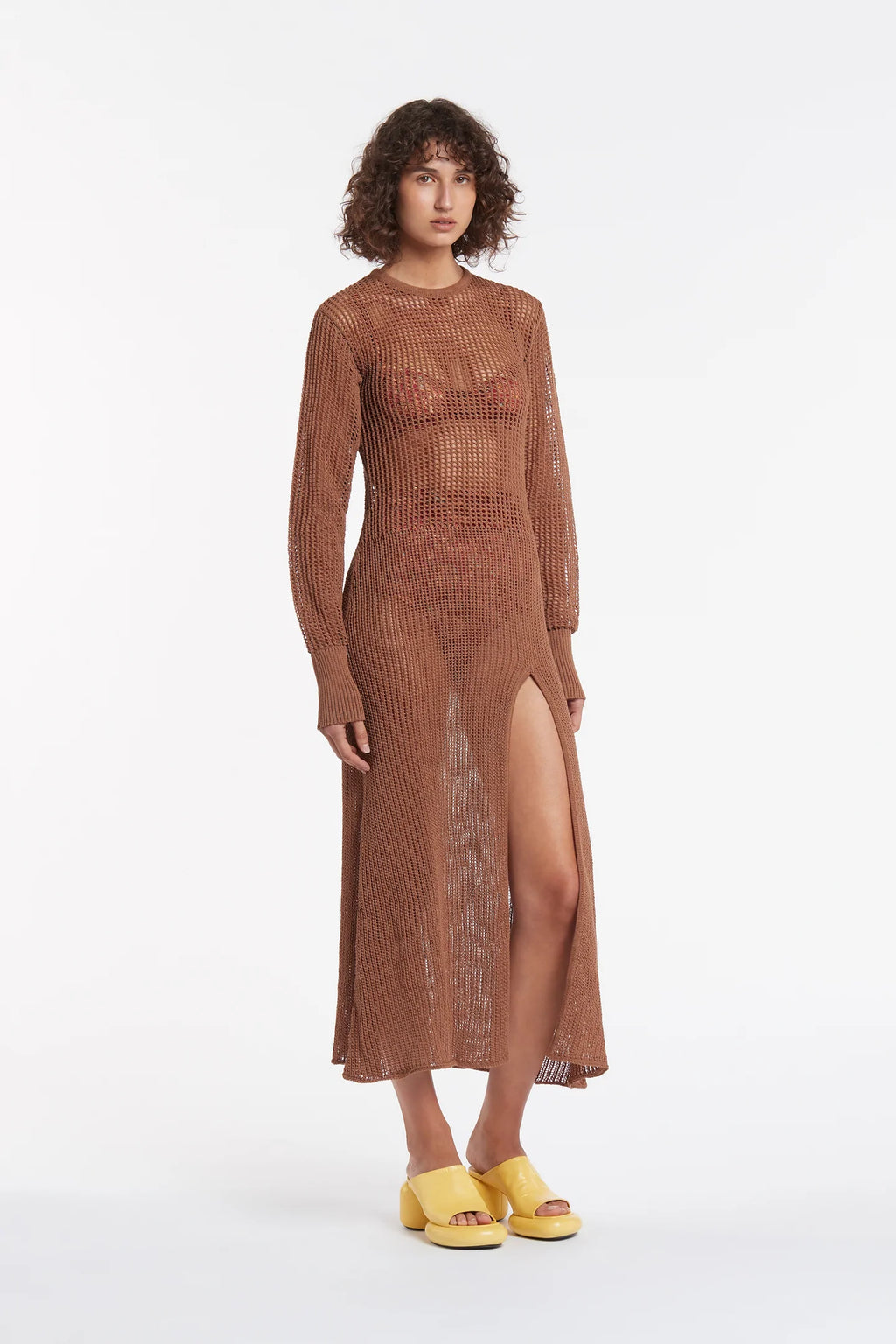 DULCIE LONG SLEEVE DRESS CHOCOLATE