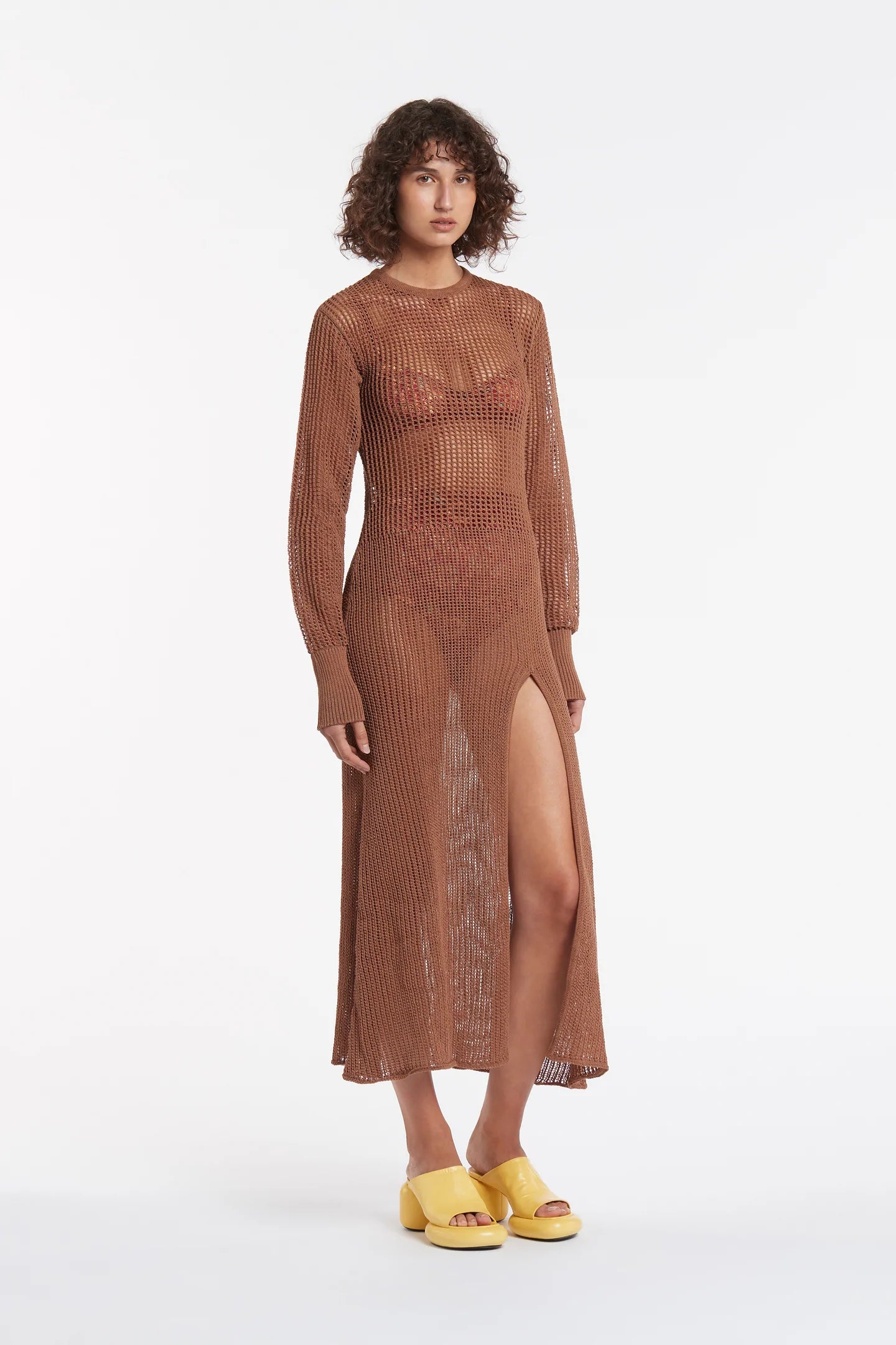 DULCIE LONG SLEEVE DRESS CHOCOLATE