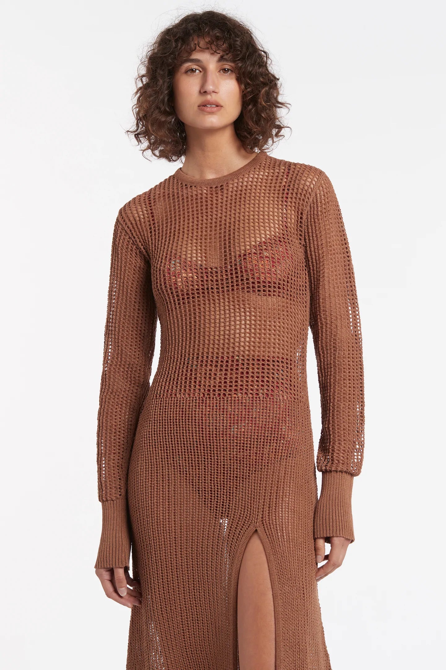 DULCIE LONG SLEEVE DRESS CHOCOLATE