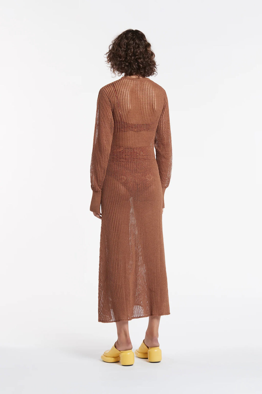 DULCIE LONG SLEEVE DRESS CHOCOLATE