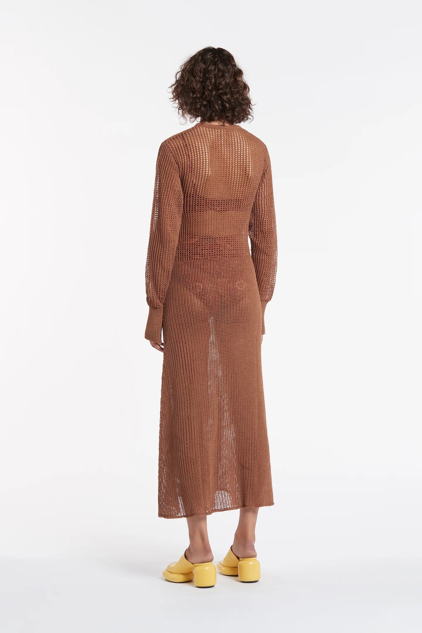 DULCIE LONG SLEEVE DRESS CHOCOLATE