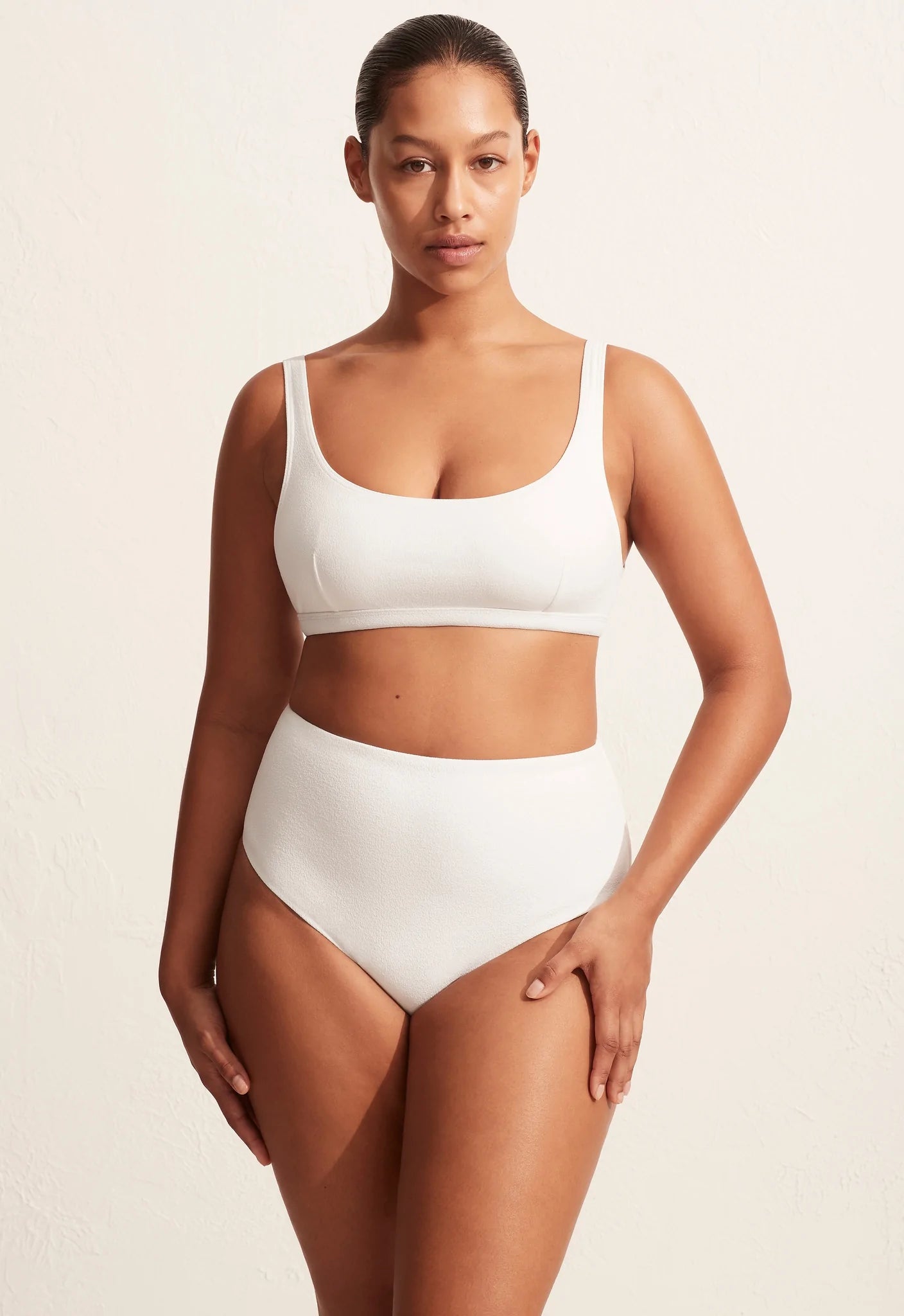 HIGH WAIST BRIEF CHALK CRINKLE